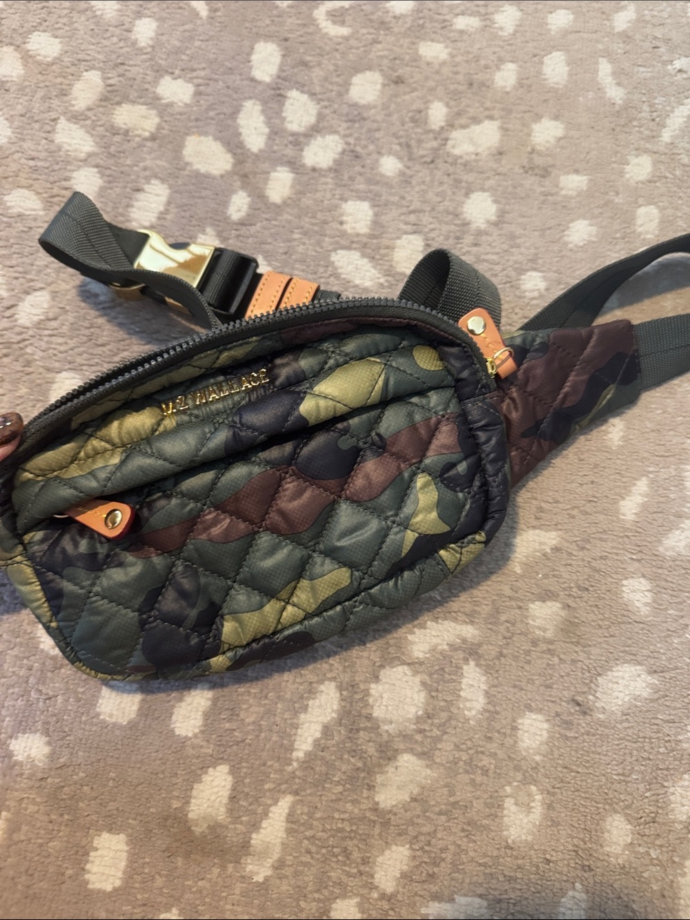 MZ Wallace Quilted Camouflage Belt Bag - Olive, Brown, Black